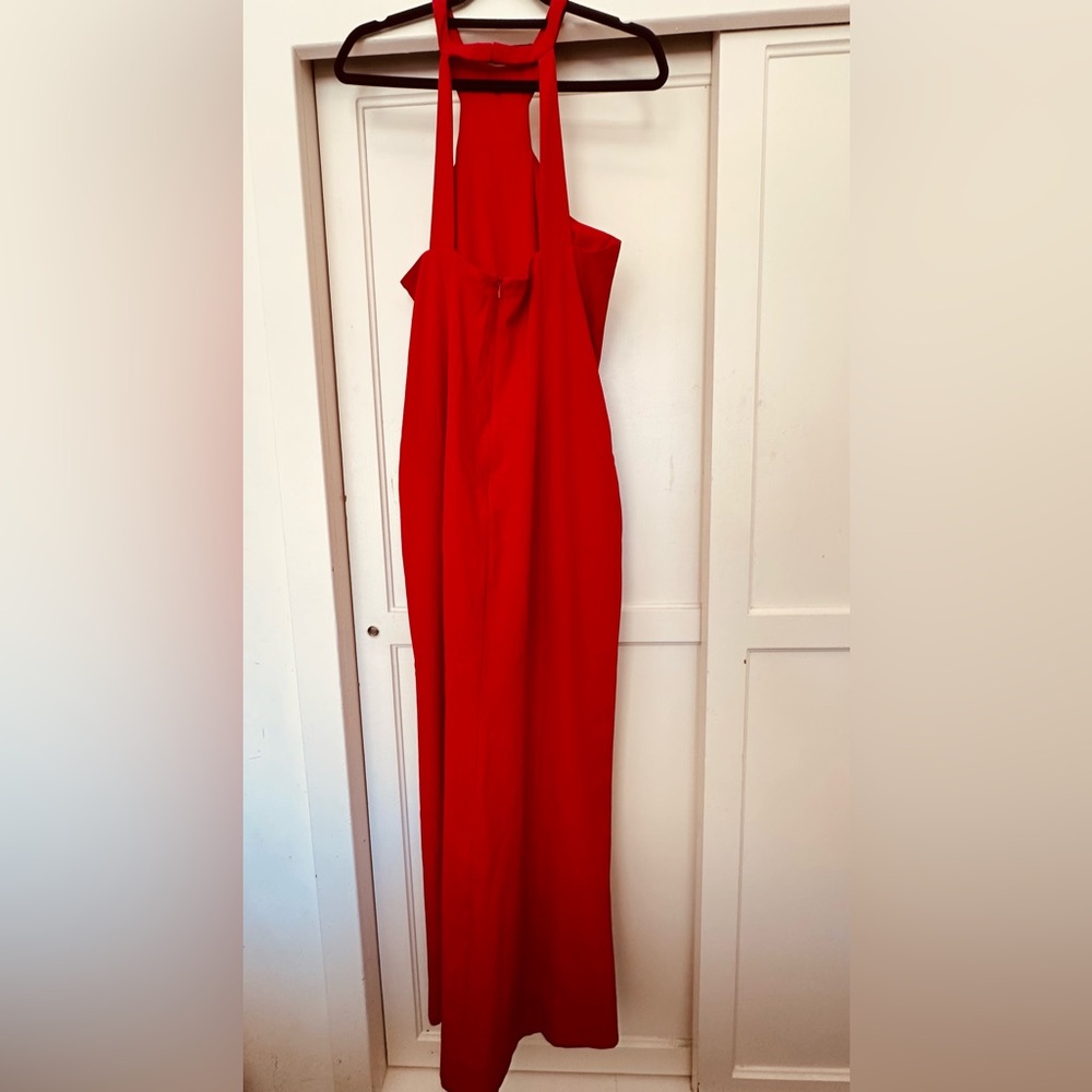 MARINA Red Maxi Dress Evening dress T-front, low back